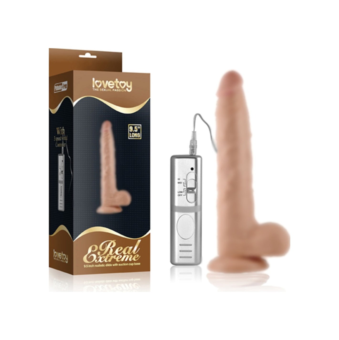 Lovetoy Real 24 Cm 3 Titreşimli Süper Realistik Vibratör Penis Dildo