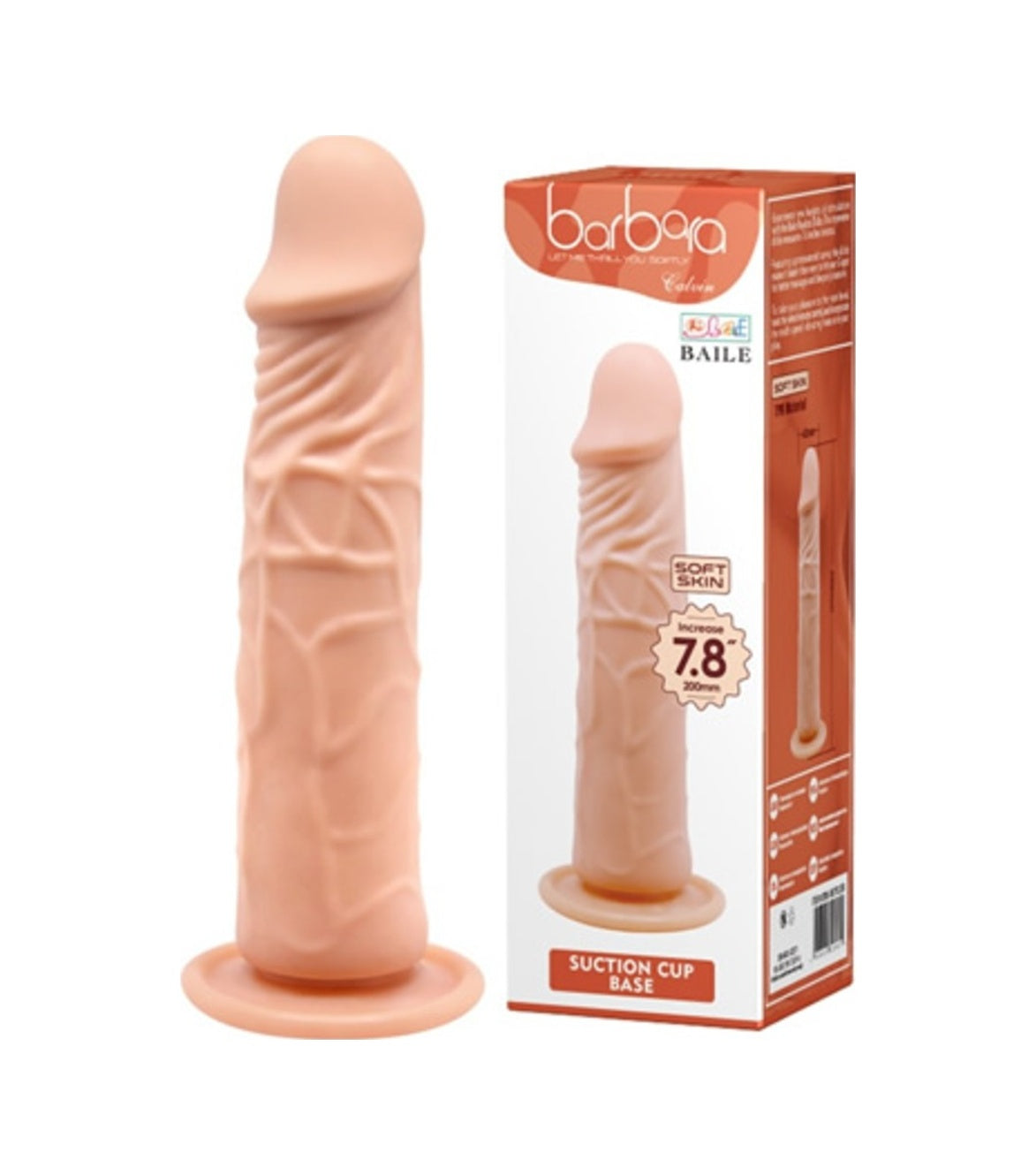 Baile Güçlü Vantuzlu Damarlı Soft Realistik Penis Anal Dildo Vibratör
