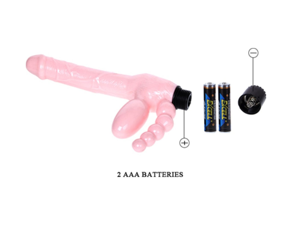 Baile Çift Taraflı Belden Bağlamalı Penis G-Spot Vibratör Anal Plug