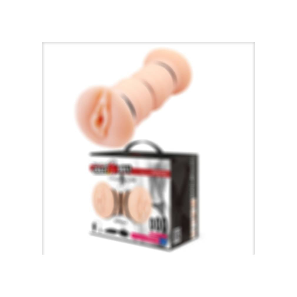 Emma Büyük Boy 19 CM Çift Taraflı Titreşimli Realistik Suni Vajina Mastürbatör