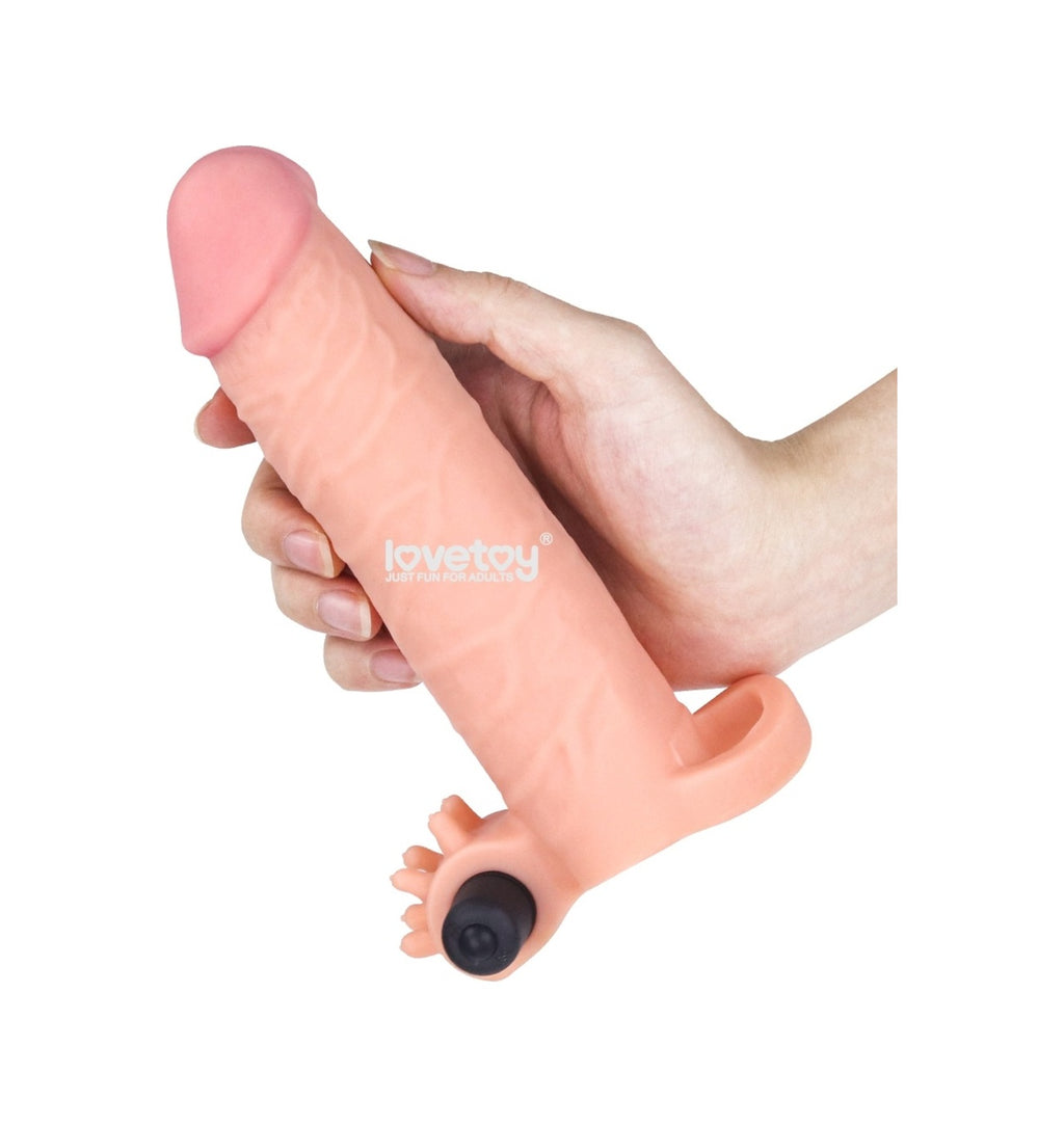 X-Tender 5 CM Dolgulu Güçlü Titreşimli Realistik Penis Kılıfı