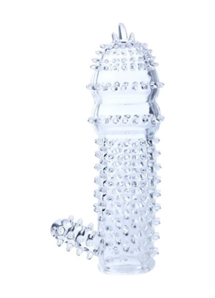 Baile Clitoris Crystal Sleeve Tırtıklı Uzatmalı Silikon Penis Kılıfı