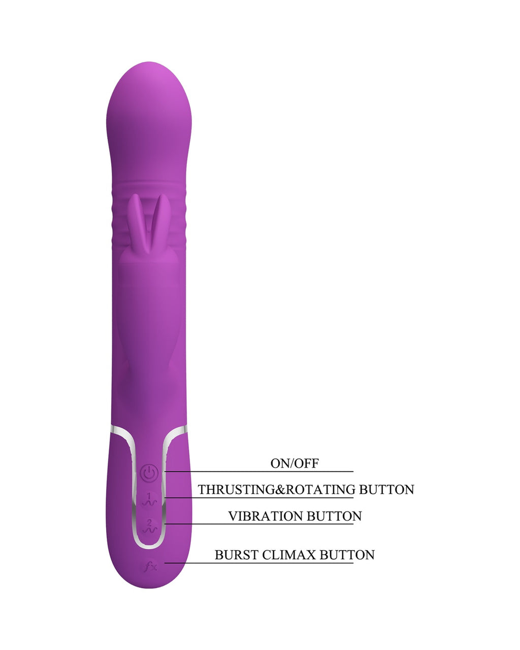 Rabbit Çift Motor 7 Titreşimli Oynarbaşlı Silikon Mor Vibratör