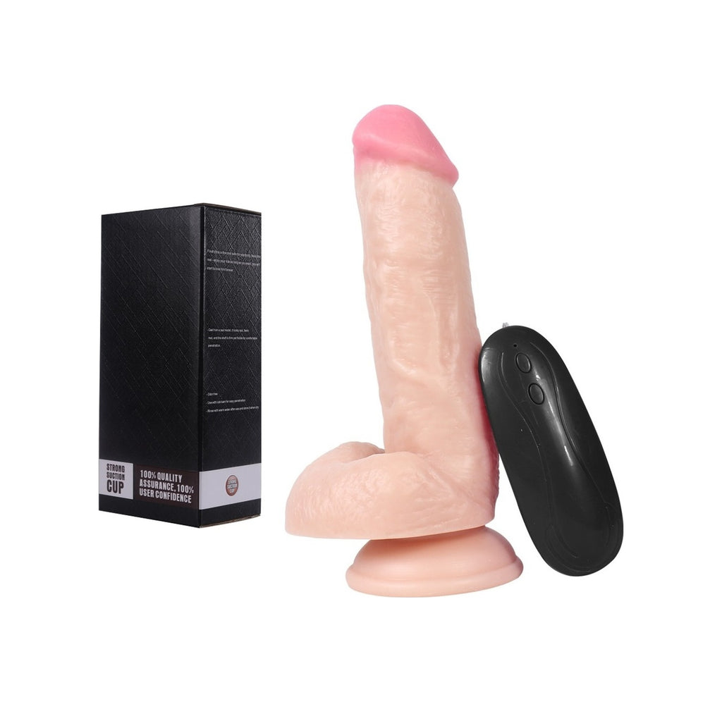Xise 18 Cm Vantuzlu Titreşimli Realistik Vibratör Penis Dildo