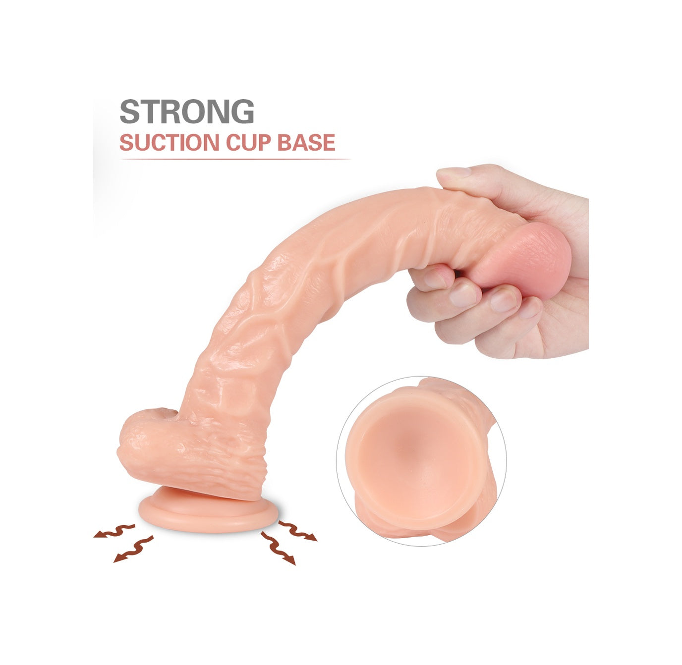 Xise 25 CM Vantuzlu Gerçekçi Realistik Kalın Penis Dev Dildo