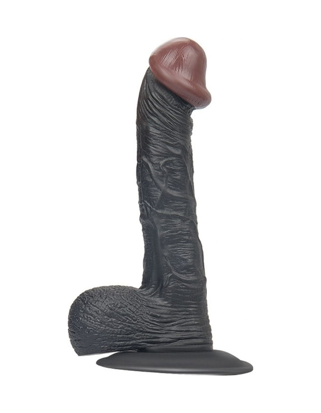 Realistik 19.5 CM Vantuzlu Gerçekçi Siyah Zenci Yapay Dildo Penis