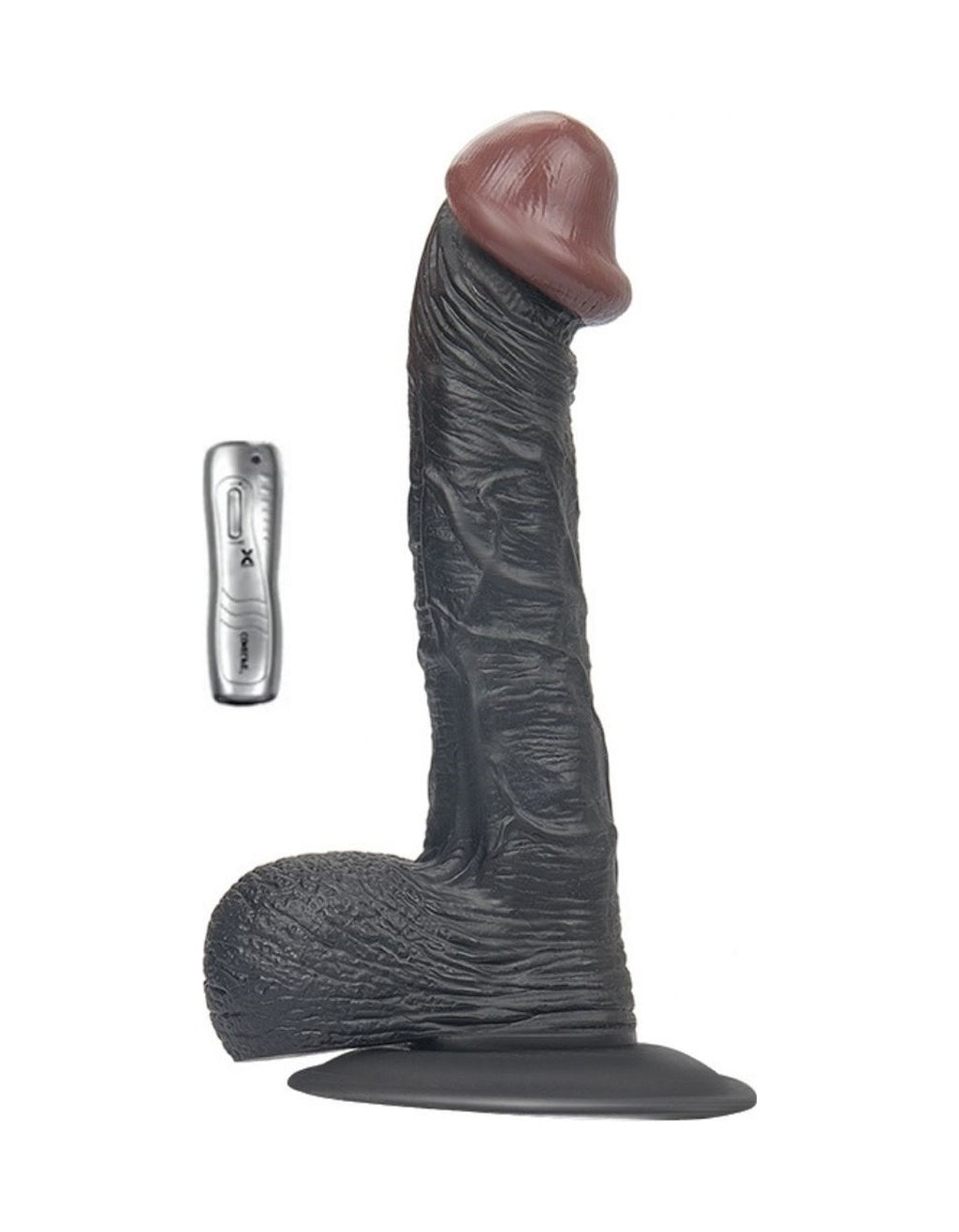 Tam Realistik 19.5 CM Titreşimli Siyah Zenci Yapay Penis Vibratör