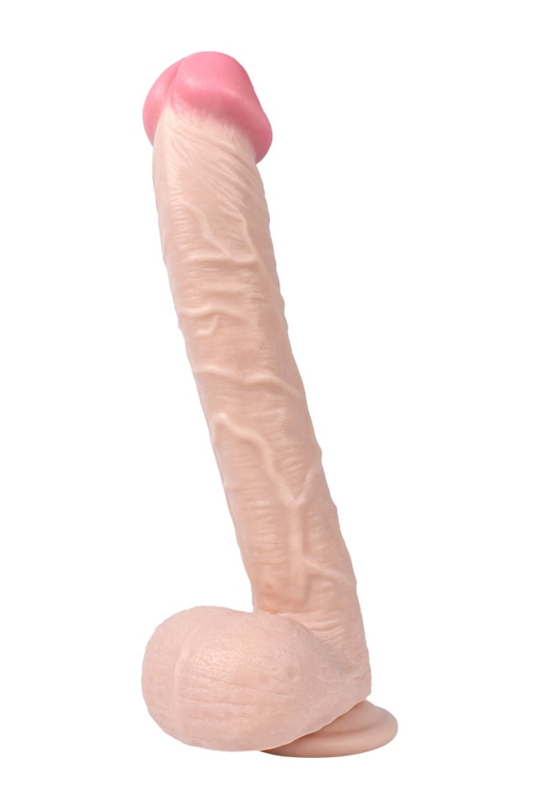 King Size 33 Cm Kalın Realistik Dildo Vantuzlu Dev Büyük Penis