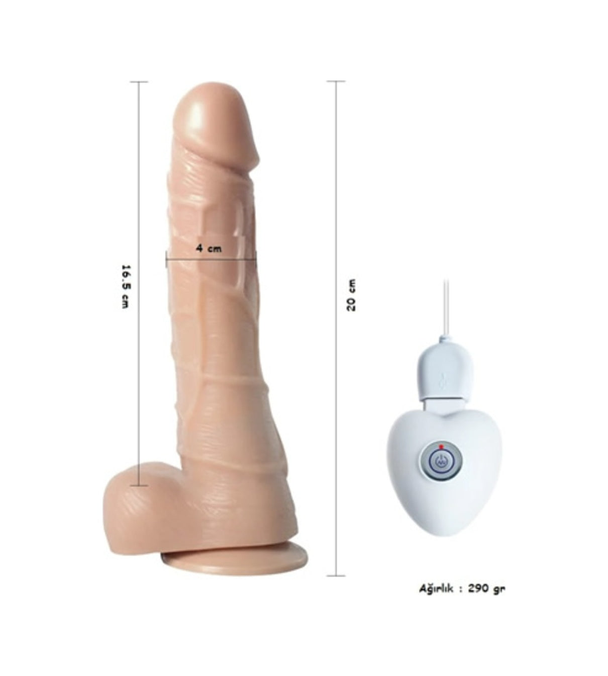 Xs 20 Cm Titreşimli Realistik Vibratör Oynar Başlı Gerçekçi Penis