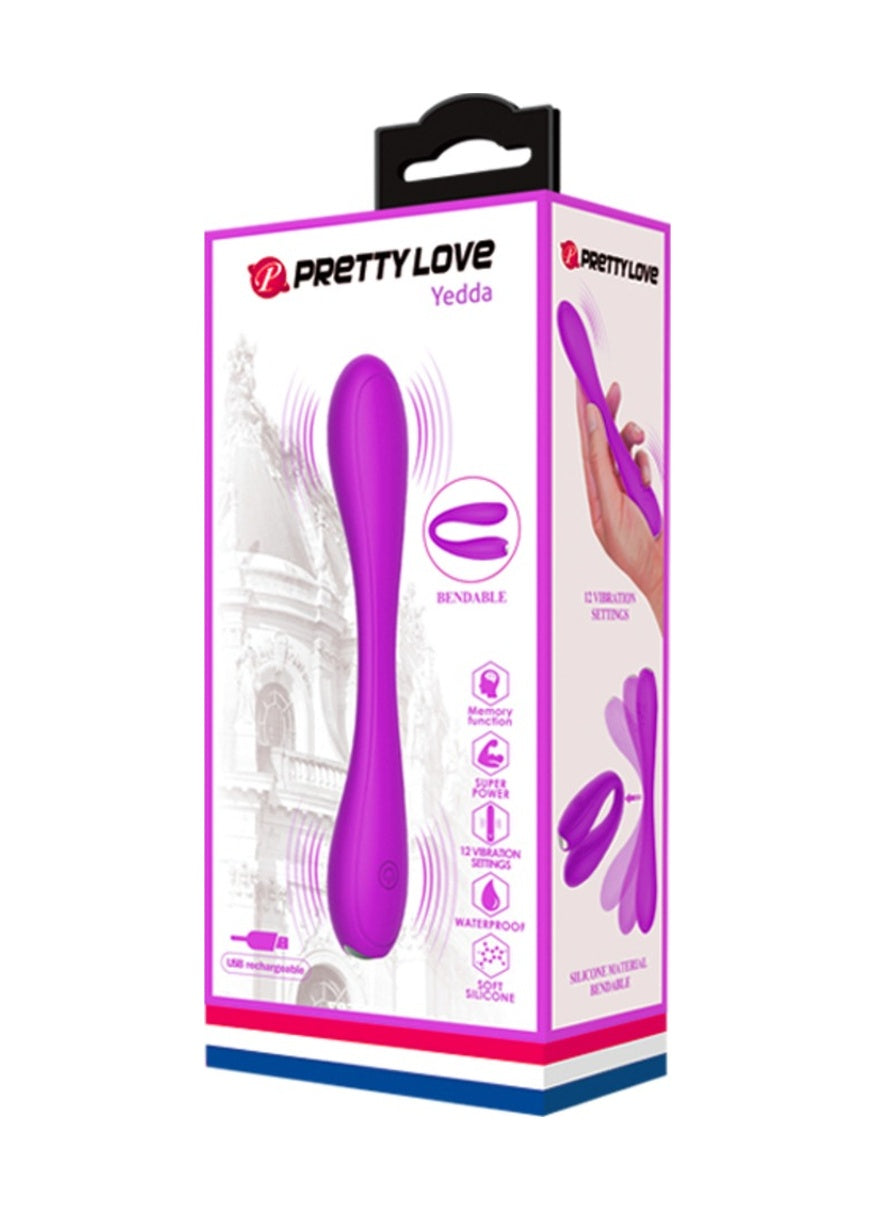Pretty Love Yedda 17 CM 12 Titreşim Fonksiyonlu USB Şarjlı Hafızalı Bükülebilir Teknolojik Vibratör