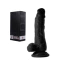 17 Cm Vantuzlu Gerçekçi Realistik Zenci Siyah Penis Anal Dildo