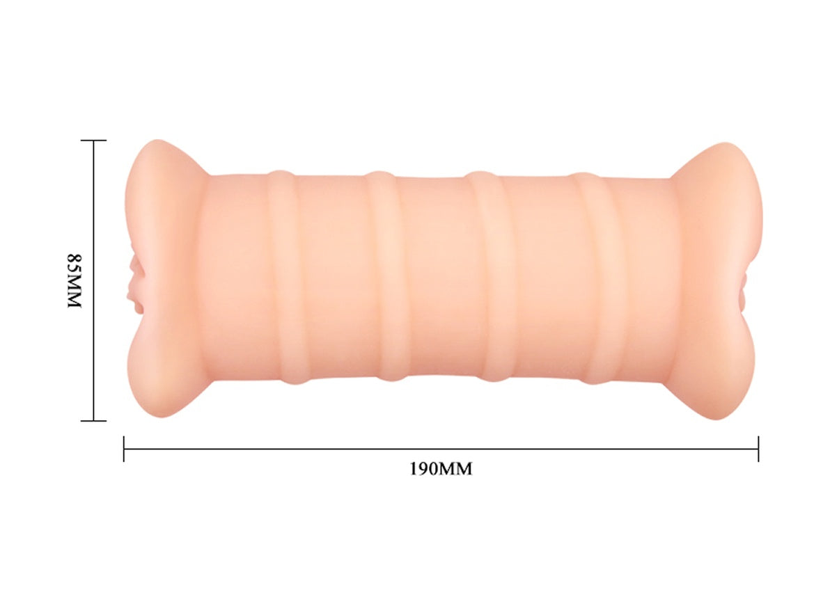 Emma Büyük Boy 19 CM Çift Taraflı Titreşimli Realistik Suni Vajina Mastürbatör