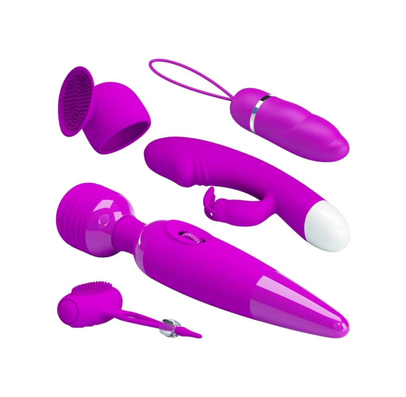 Pretty Love Usb Şarjlı Titreşimli Çiftlere Özel 5 Parça Fantezi Vibratör Set