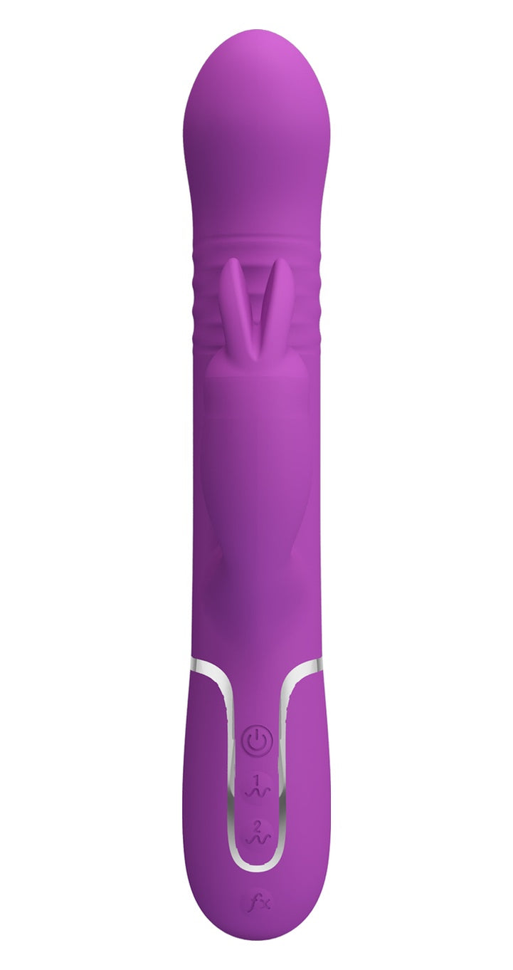 Rabbit Çift Motor 7 Titreşimli Oynarbaşlı Silikon Mor Vibratör