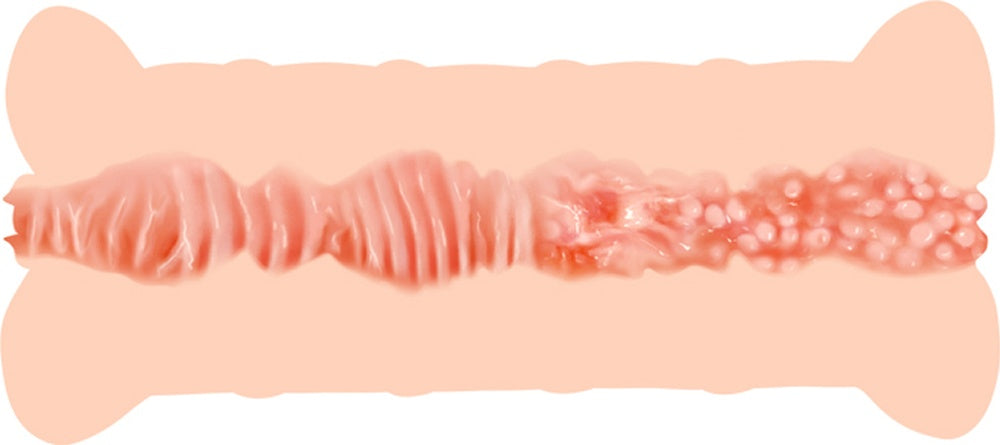 Emma Büyük Boy 19 CM Çift Taraflı Titreşimli Realistik Suni Vajina Mastürbatör