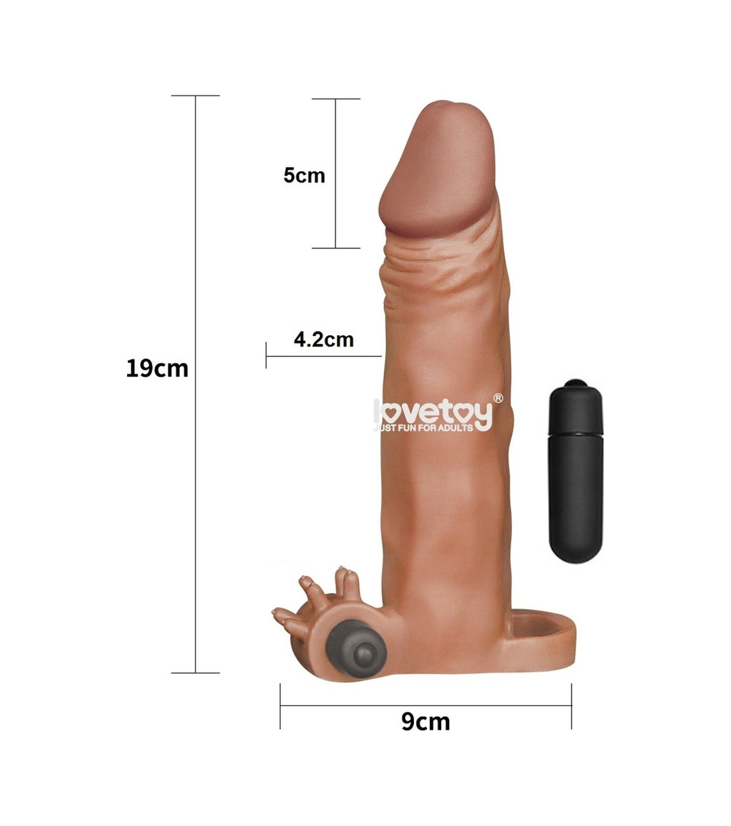 Lovetoy X-Large Full Realistik Titreşimli Uzatmalı Penis Kılıfı