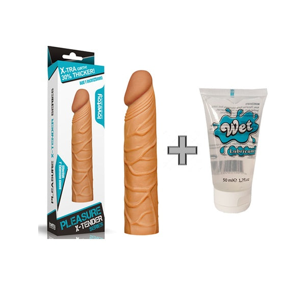 Lovetoy X-Tender 3 CM Dolgulu Realistik Uzatmalı Penis Kılıfı