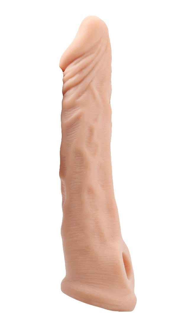 Ucu Dolgulu Realistik 18 CM Uzatmalı Penis Kılıfı