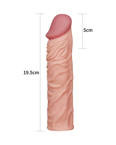 Lovetoy X-Tender 5 CM Dolgulu Realistik Penis Kılıfı 20 CM + 10 ml Kayganlaştırıcı