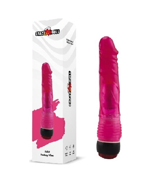 Crazy Bull Fantasy 18 CM Titreşimli Kırmızı Jel Anal Dildo Penis