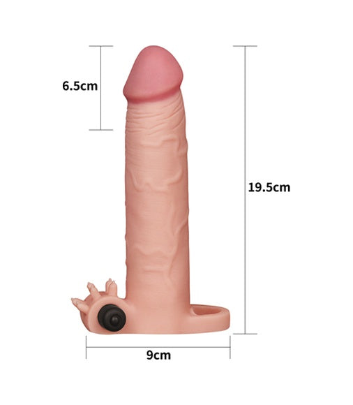 Lovetoy X-Tender 8 CM Dolgulu Titreşimli Realistik Penis Kılıfı Halka 20 CM