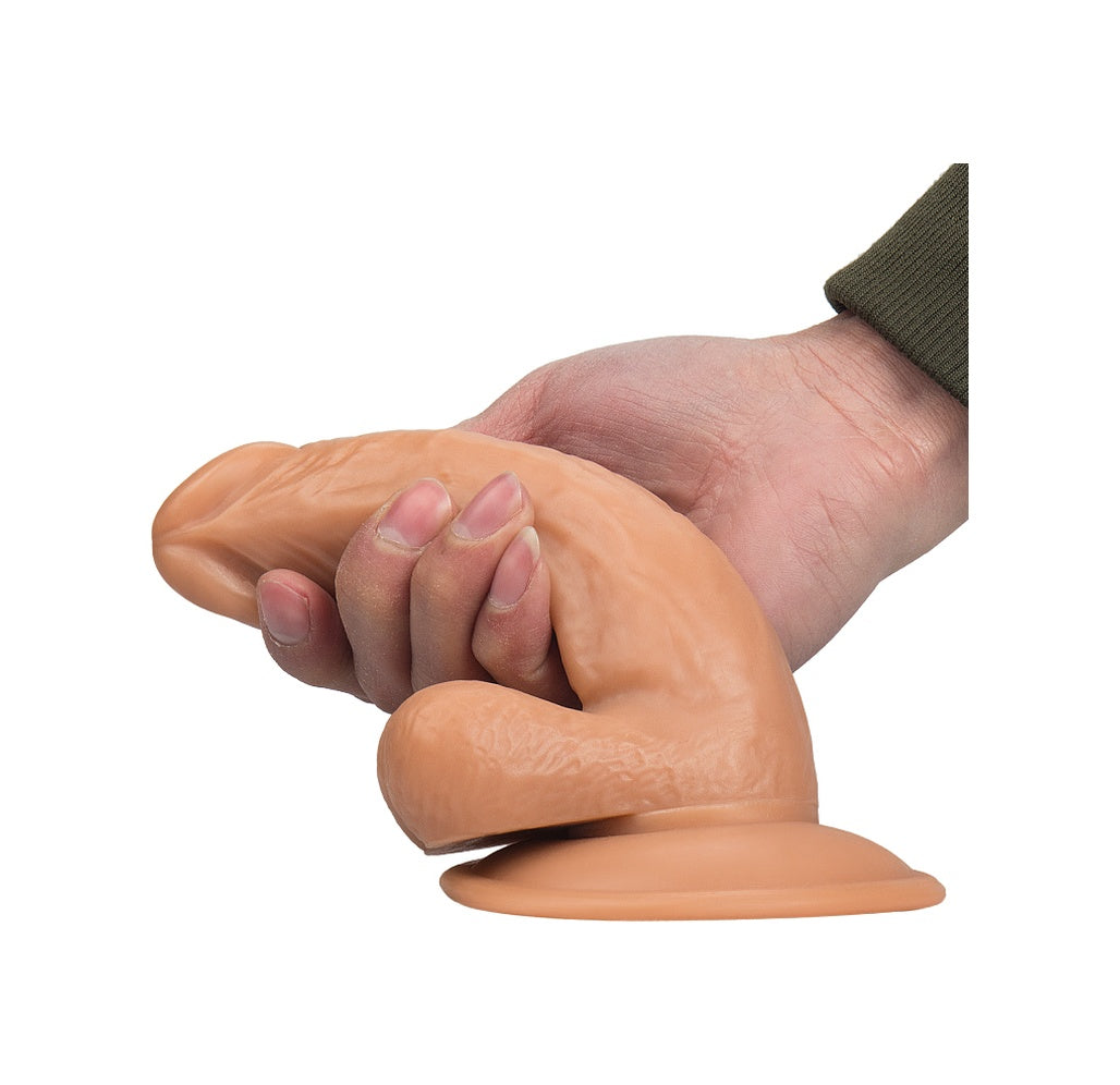 Realistik 17 CM Vantuzlu Gerçekçi Ten Dokusunda Süper Yapay Dildo
