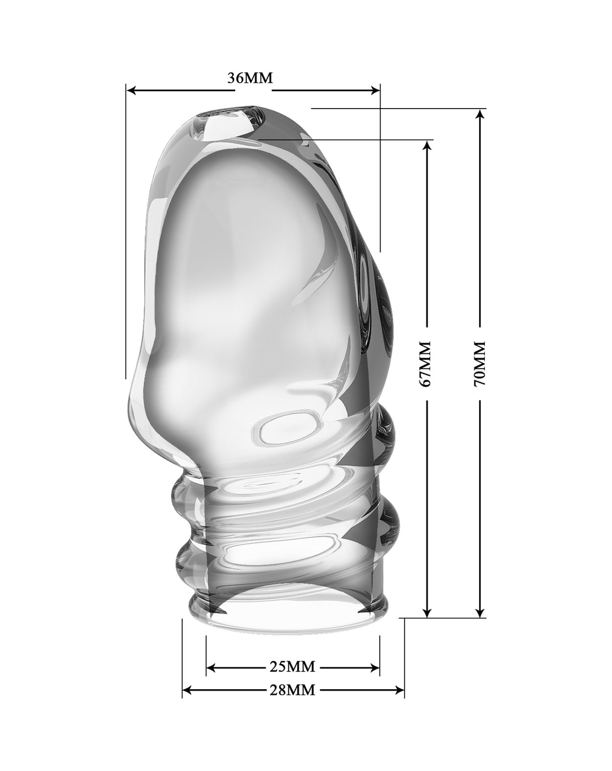 Şeffaf Long Sleeve 7 CM Prezervatif Penis Kılıfı
