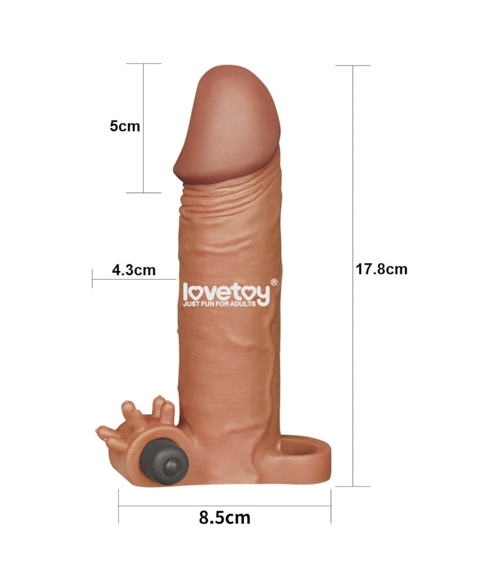 Lovetoy 5 Cm Dolgulu Realistik Uzatmalı Penis Kılıfı