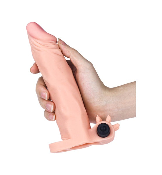 Lovetoy X-Tender 5 CM Dolgulu Realistik Titreşimli Uzatmalı Penis Kılıfı 19 CM