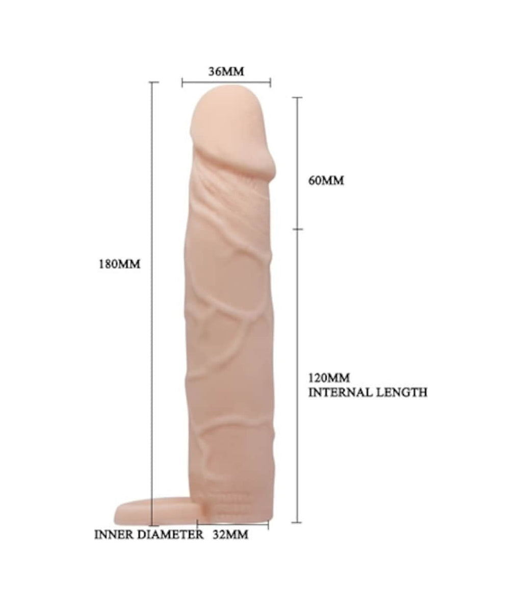 Pretty Love Extended 6 Cm Dolgulu Realistik Uzatmalı Penis Kılıfı