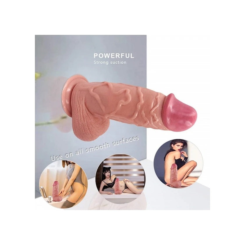 Süper Realistik 25 CM Vantuzlu Kalın Büyük Dildo Dev Penis