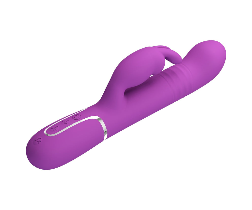 Rabbit Çift Motor 7 Titreşimli Oynarbaşlı Silikon Mor Vibratör