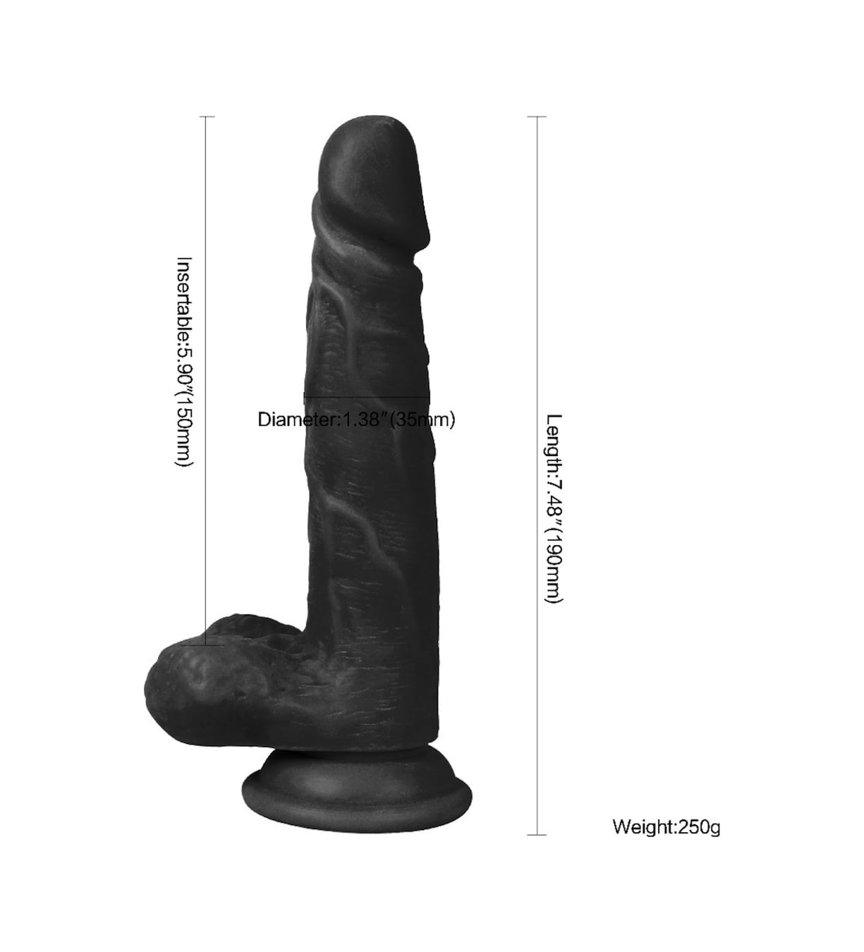 Rico 19 Cm Süper Gerçekçi Realistik Zenci Penis Vantuzlu Dildo